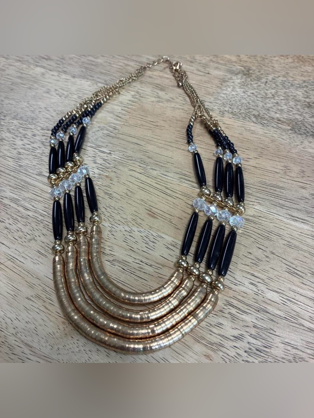 Statement Chunky Silver and Blue Necklace